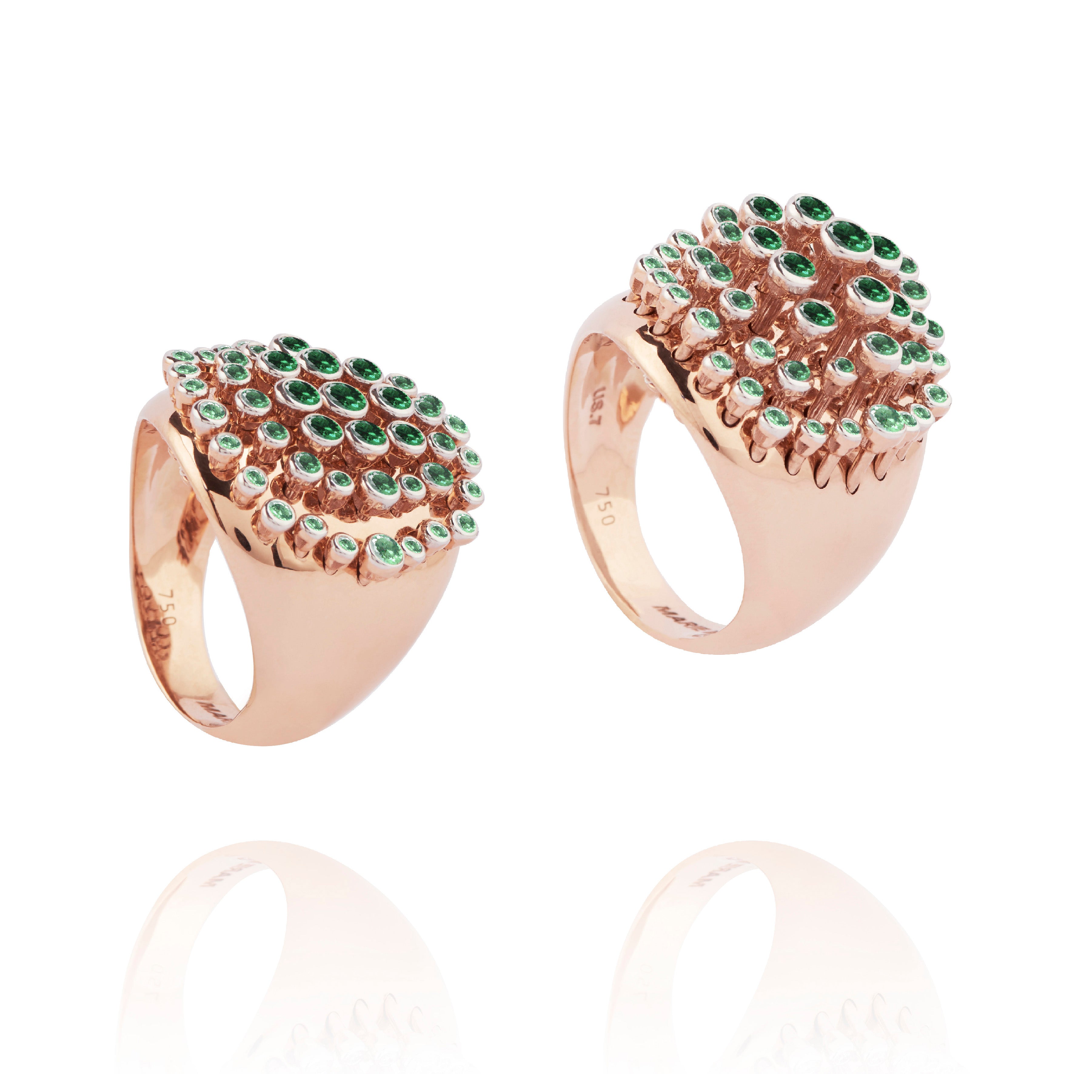 Emerald King Wave Ring