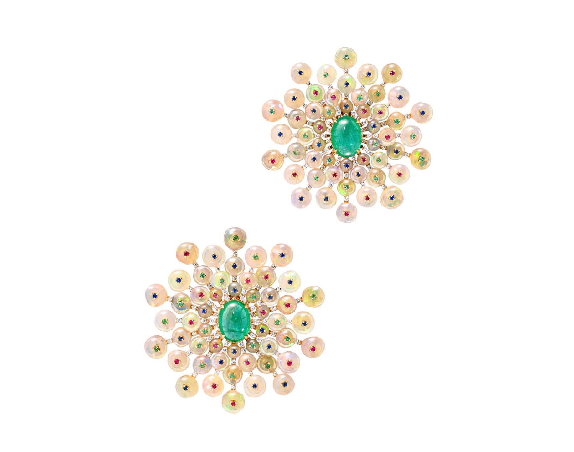 Emerald Daisy Earrings