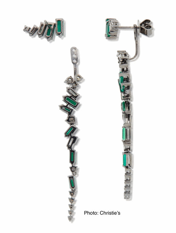 Émeraude et Diamants Pendantes