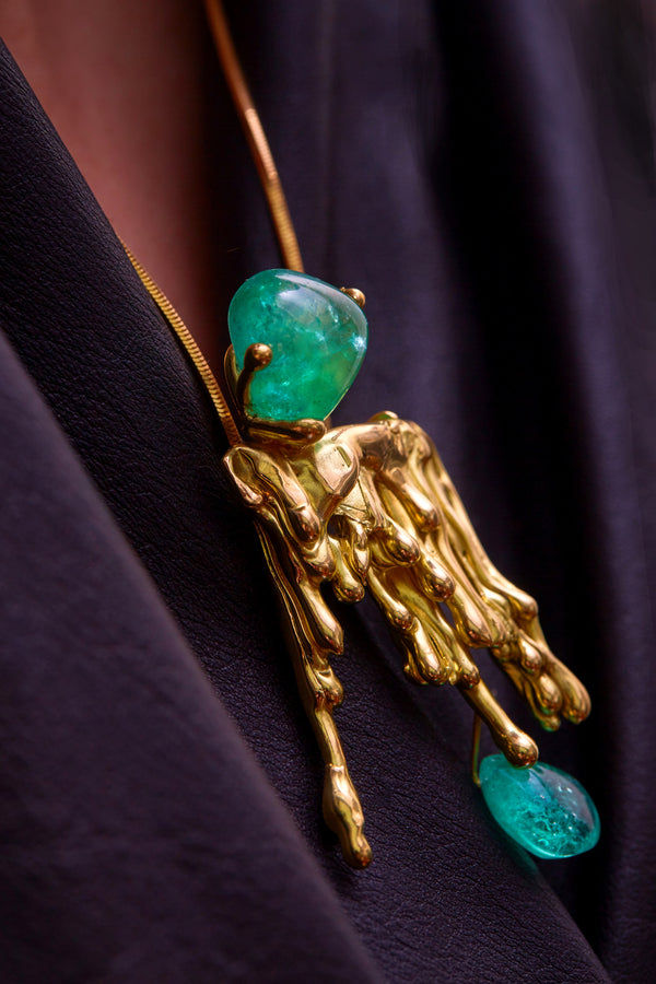 Muzo Emerald Candelabra necklace