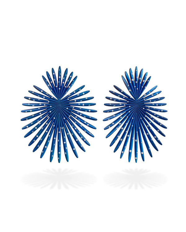 Starburst Blue Diamond Earrings