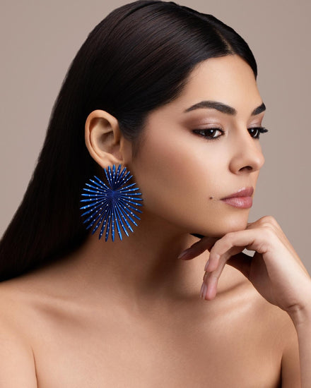 Starburst Blue Diamond Earrings