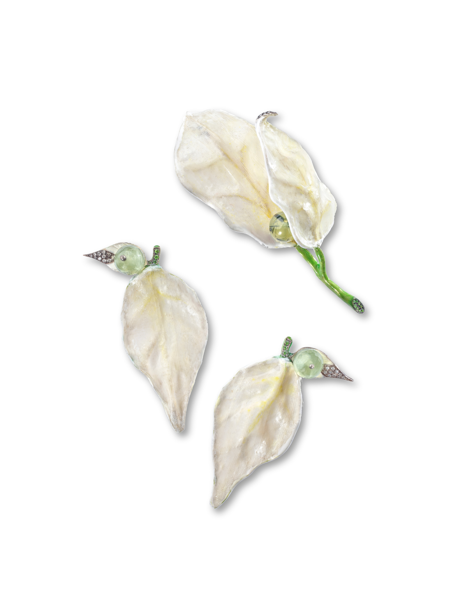 Handkerchief Tree Brooch and Earrings