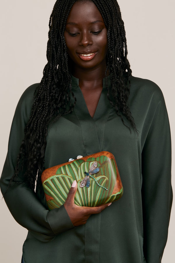 Silvia Furmanovich & Luz Camino Dragon Fly Clutch with detachable Brooch