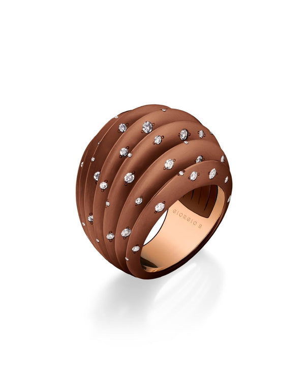 Palma Starburst Chocolate Titanium Ring