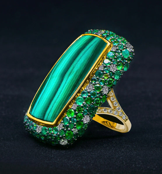 Malachite bague hotsell